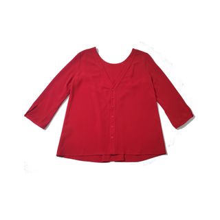 Ba&sh/ Eliet Blusa de crepe rojo sangre S