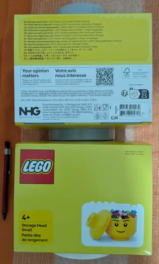 Cajas almacenamiento Lego Cabezas