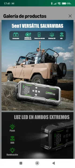 Arrancador Batería, Compresor y Powerbank