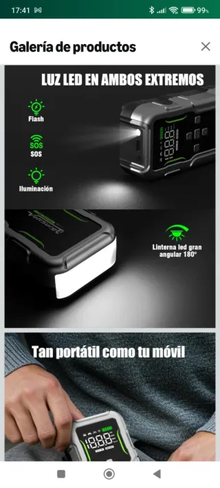 Arrancador Batería, Compresor y Powerbank