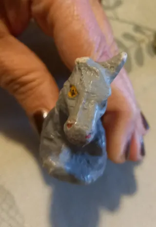 2 statuine Presepe gesso vintage