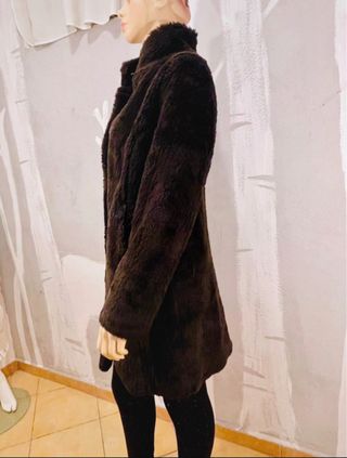 Eco pelliccia misto lana marrone Tg. M