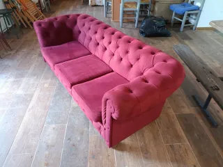 Sofá Chester Terciopelo Rojo