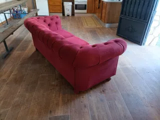 Sofá Chester Terciopelo Rojo