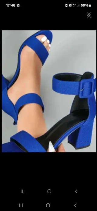 Sandalias azules tacón ancho talla 41