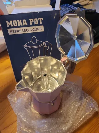 Cafetera italiana Moka Pot Rosa vitro
