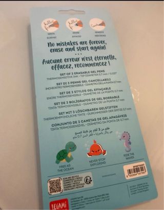 Set 3 Penne Gel Cancellabili Legami Under the Sea