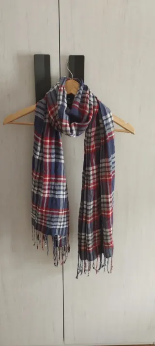 Pañuelo Foulard Cuadros Azul y Rojo