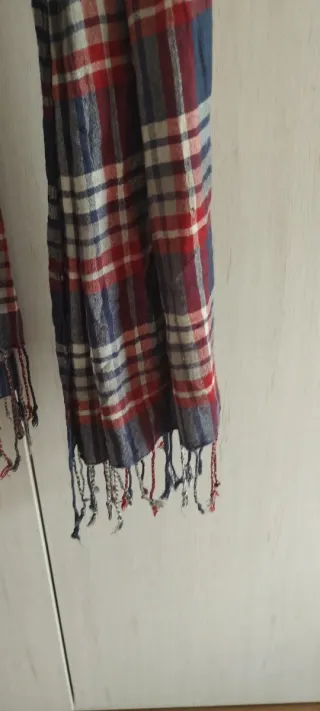 Pañuelo Foulard Cuadros Azul y Rojo