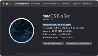 iMac 27 5K (2017) 40GB RAM Radeon Pro