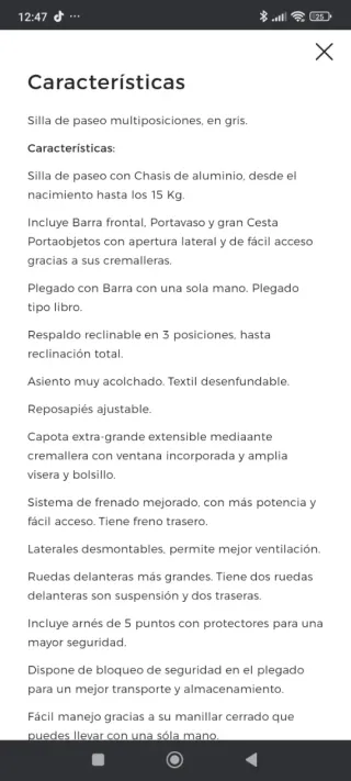 Sillita de paseo rosa y negra