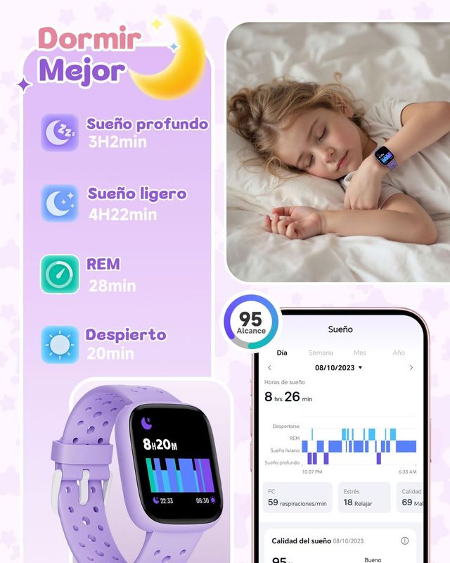 Reloj Inteligente Infantil Morado