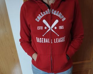 Sudadera Roja College Champs Talla S