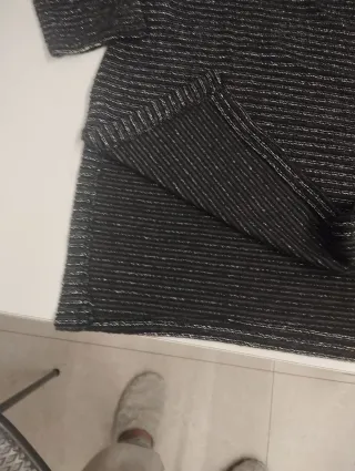 Jersey gris Marengo con rayas plateadas