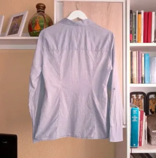 (M) Camisa Guess de manga larga azul