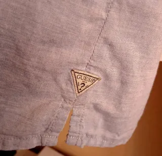 (M) Camisa Guess de manga larga azul