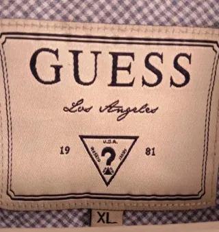 (M) Camisa Guess de manga larga azul