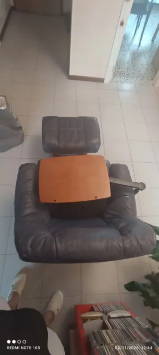 Poltrona reclinabile in pelle STRESSLESS con pouf