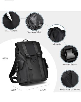 Mochila BJIAX Negra Ordenador Portátil