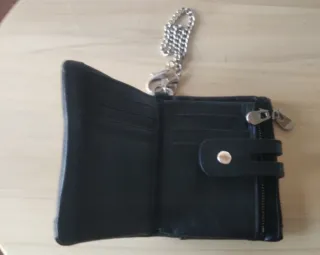 Portafoglio Jeep da uomo nero con catena