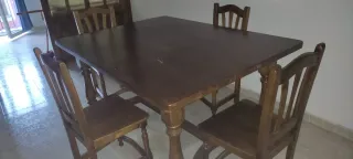 Tavolo da pranzo + 4 sedie in legno massello