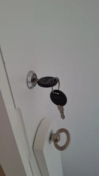 Joyero de pie con espejo blanco