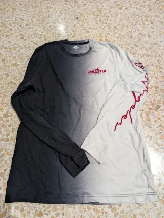 Camiseta Hollister Degradado Negro Blanco