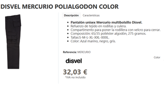 Pantalón laboral  Talla M Azul Marino