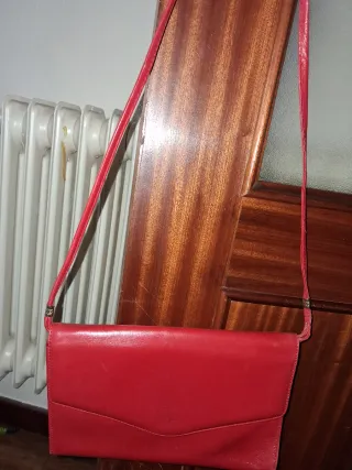 Bolso cartera piel rojo