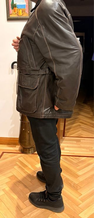 Parka 3/4 Piel Marrón Hombre