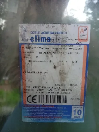 Cristales Doble acristalamiento con marco