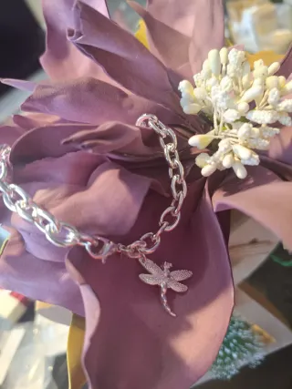 Pulsera libélula plata