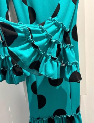 Vestido Flamenca Turquesa Lunares Talla S