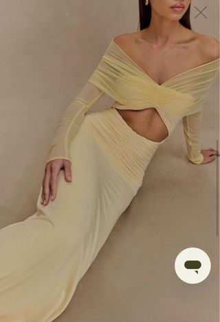 Vestido largo de fiesta , amarillo/ butter yellow