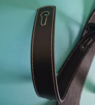 Correa para Guitarra Eléctrica Negra Piel Cuero