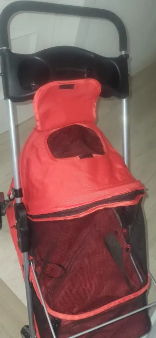 Carro para perritos rojo seminuevo plegable