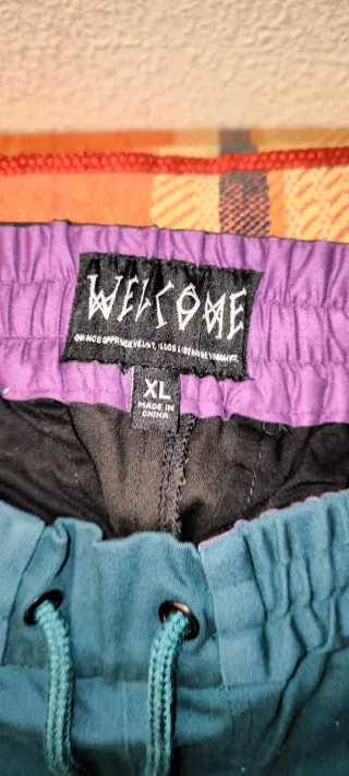 Pantalón Welcome Skateboards Negro/Teal