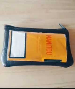 Cartera artesana de piel auténtica para  Tabaco