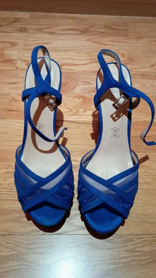 Sandalias de tacón azul
