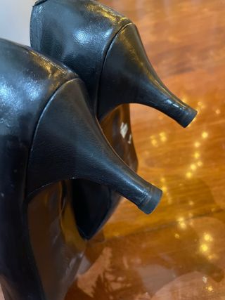 Zapatos de señora de piel negros tacón Talla 40