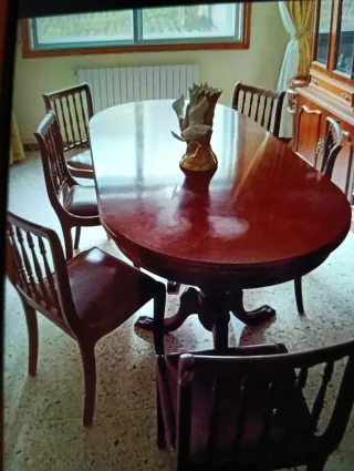 Mesa comedor madera 2,77 m. abierta