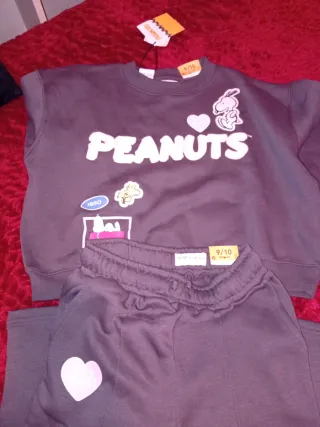 Chándal Peanuts niña gris 9-10 años