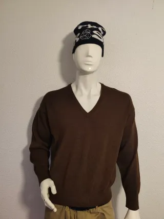 Chaleco de punto marrón