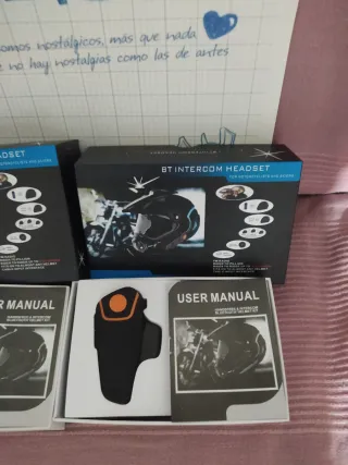 2 x Walkie Casco Moto BT Intercom Headset