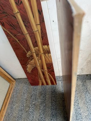 2 Cuadros Bambú y Hojas Tropicales