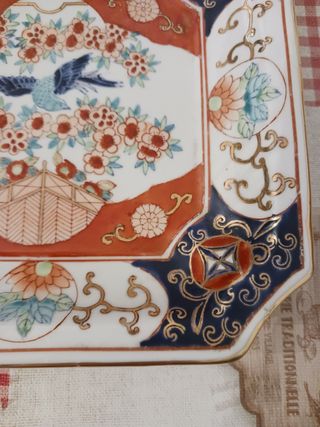 Plato porcelana vintage pájaros Japón