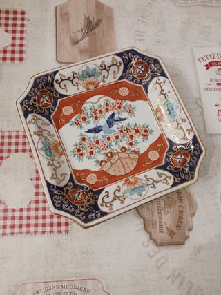 Plato porcelana vintage pájaros Japón
