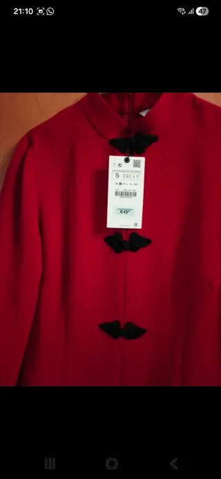 Vestido estilo asiático rojo Zara