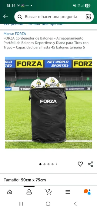 Contenedor de balones FORZA