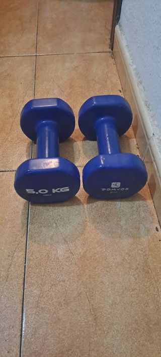 PESAS 2 MANCUERNAS DE 5KG DE CAUCHO